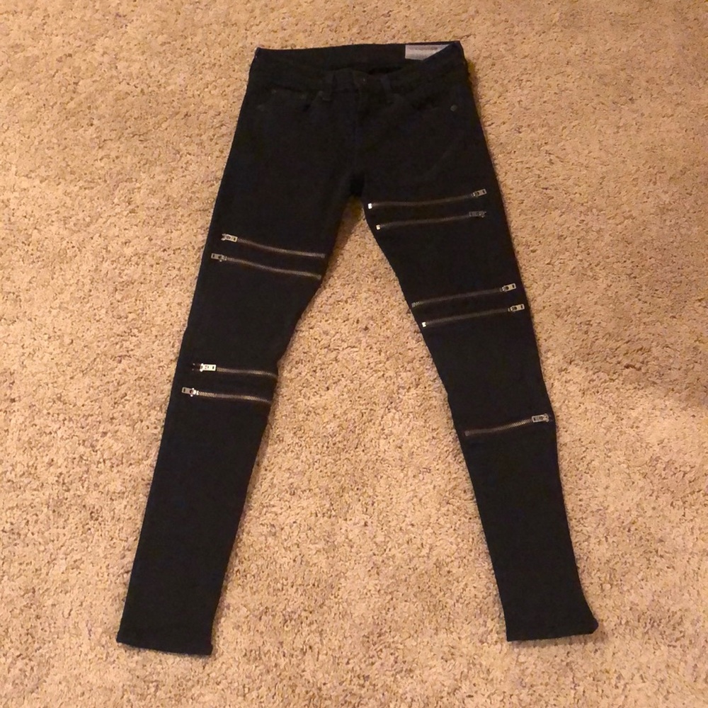 Rag & Bone Zippered Skinny Jeans